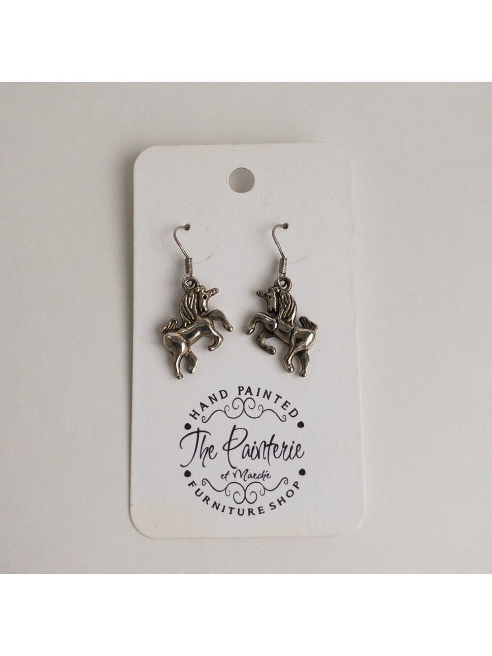 Unicorn Fantasy Charm Earrings Sterling Silver Hook Drop Dangle Whimsical Gift